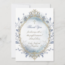 blauw aquarel beige lijst bedankkaart
