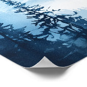 Blauw Aquarel Berg Bruiloft Welkomstbord Poster (Hoek)
