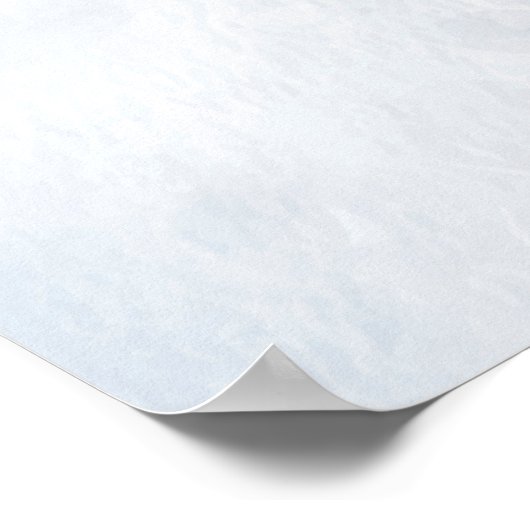 Blauw Aquarel Bladeren Bloem Chic Bruiloft Welkom Poster (Hoek)