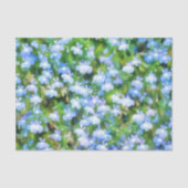 Blauw Aquarel Bloem Bloemen Tissuepapier (Voorkant)
