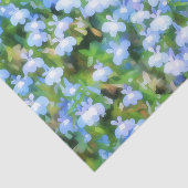 Blauw Aquarel Bloem Bloemen Tissuepapier (Detail)