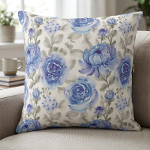 Blauw Aquarel Bloem Botanische Tuin Decoratie