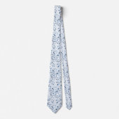 Blauw Aquarel Bloem, Elegante Stropdas (Voorkant)