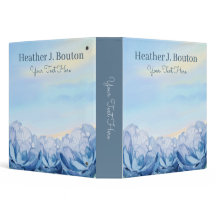 Blauw Aquarel Bloem Map Cover Ontwerp