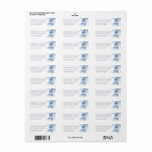 Blauw Aquarel Bloem |  Trouwen Etiket (Full Sheet)