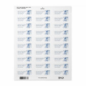 Blauw Aquarel Bloem | Trouwen Etiket (Full Sheet)