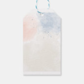 Blauw aquarel bloemen jongens doop favor label cadeaulabel (Achterkant)