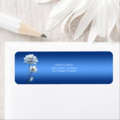 Blauw Aquarel Bloemen Retouradres Label (Insitu)