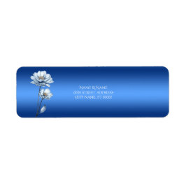 Blauw Aquarel Bloemen Retouradres Label