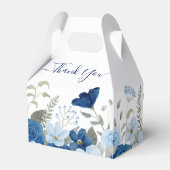 blauw aquarel bloemenbruiloft bedankdoosjes (Achterkant)