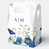 blauw aquarel bloemenbruiloft bedankdoosjes (Geopend)