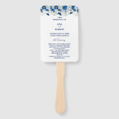  blauw aquarel bloemenbruiloft handwaaier (Voorkant)
