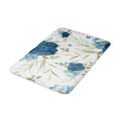 Blauw Aquarel Bloemendessin Badmat (Gekanteld)