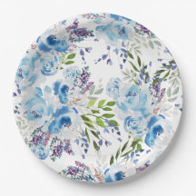 Blauw Aquarel Bloemendessinpatroon