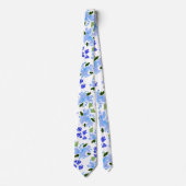 Blauw Aquarel Bloementuin Heren Das (Voorkant)