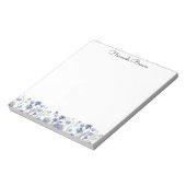 Blauw Aquarel Bloementuin  Notitieblok (Linkerzijde)