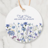 Blauw Aquarel Bloemenwei Bedankjes Labels (Achterkant)