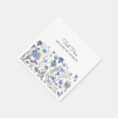 Blauw Aquarel Bloemenweide Servet (Hoek)