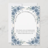 Blauw Aquarel Bloemig Bewaar de Datum Save The Date (Achterkant)