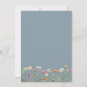 Blauw Aquarel Bloemig Bruidsdiner Kaart (Achterkant)