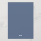 Blauw Aquarel Bloemige Bruiloft Kaart (Achterkant)
