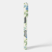 Blauw Aquarel Bloemige Monogram  Case-Mate iPhone Case (Achterkant / Rechts)