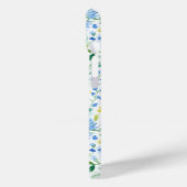 Blauw Aquarel Bloemige Monogram Case-Mate iPhone Case (Achterkant / Links)