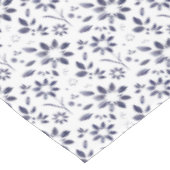Blauw Aquarel Bloemmotief Tafelkleed (Gekanteld)