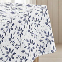 Blauw Aquarel Bloemmotief