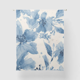 Blauw Aquarel Bloemschilderwerk Botanische Fantasi