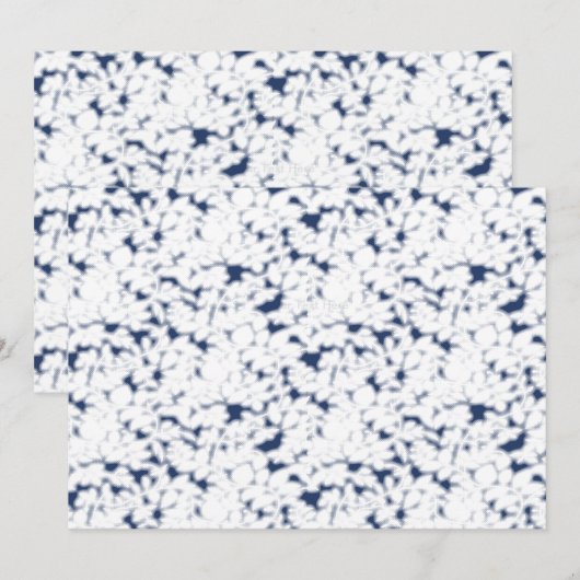 Blauw Aquarel Bloemstuk Bedankkaart (Voorkant / Achterkant)