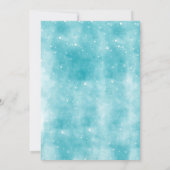 Blauw Aquarel Boom Kerstfeest Uitnodiging (Achterkant)
