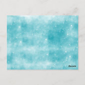 Blauw Aquarel Boom Kerstfeest Uitnodiging (Achterkant)