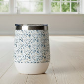 Blauw Aquarel Botanisch Patroon