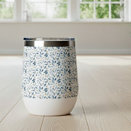 Blauw Aquarel Botanisch Patroon