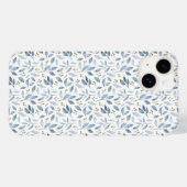 Blauw Aquarel Botanisch Patroon Case-Mate iPhone Case (Achterkant (horizontaal))