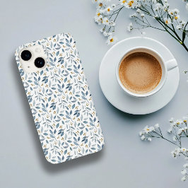 Blauw Aquarel Botanisch Patroon Case-Mate iPhone 14 Hoesje