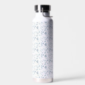 Blauw Aquarel Botanisch Patroon  Waterfles (Links)