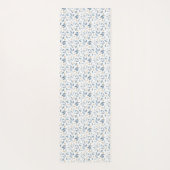 Blauw Aquarel Botanisch Patroon Yogamat (Achterkant)