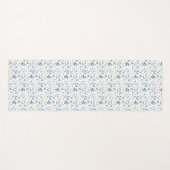 Blauw Aquarel Botanisch Patroon Yogamat (Voorkant (horizontaal))