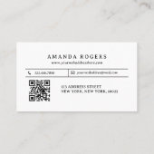 Blauw Aquarel Buffalo Geruit QR CODE FLANEL Visitekaartje (Achterkant)