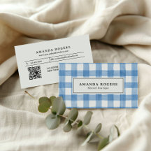 Blauw Aquarel Buffalo Geruit QR CODE FLANEL
