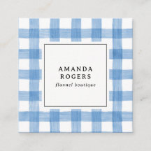 BLAUW Aquarel Buffalo Geruit QR CODE modern