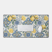 Blauw Aquarel Citroen Bureaumat (Keyboard & Muis)