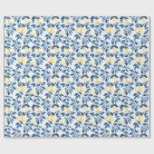 Blauw Aquarel Citroen Cadeaupapier (Vlak)