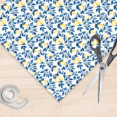 Blauw Aquarel Citroen Cadeaupapier