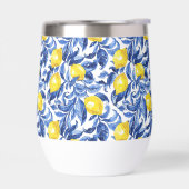 Blauw Aquarel Citroen Patroon (Links)