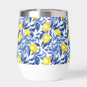 Blauw Aquarel Citroen Patroon (Achterkant)
