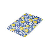 Blauw Aquarel Citroen Patroon  Badmat (Gekanteld)