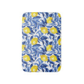 Blauw Aquarel Citroen Patroon  Badmat (Voorkant Verticaal)